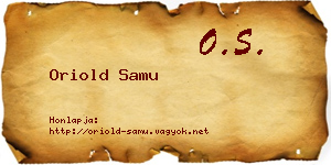 Oriold Samu névjegykártya